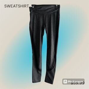 Xersion fitted, leggings for women, heather gray, black sides, women's size S